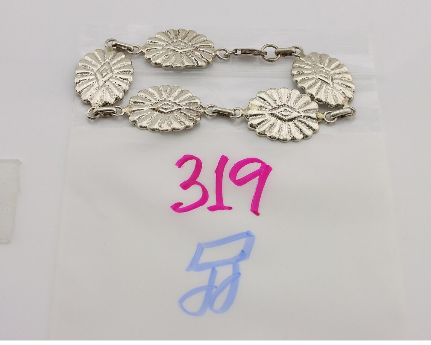 Navajo Sandcast Bracelet 925 Silver Artist Signed CM Handmade C.80's