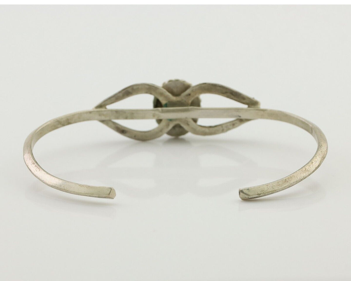 Navajo Bracelet 925 Silver Kingman Turquoise Native American Artist C.80's