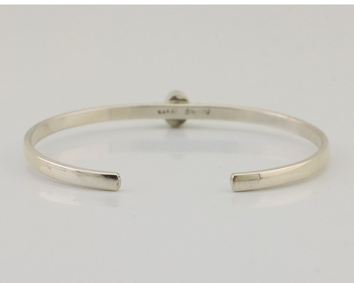 Navajo Cuff Bracelet 925 Silver Opal Native American Artist C.90's