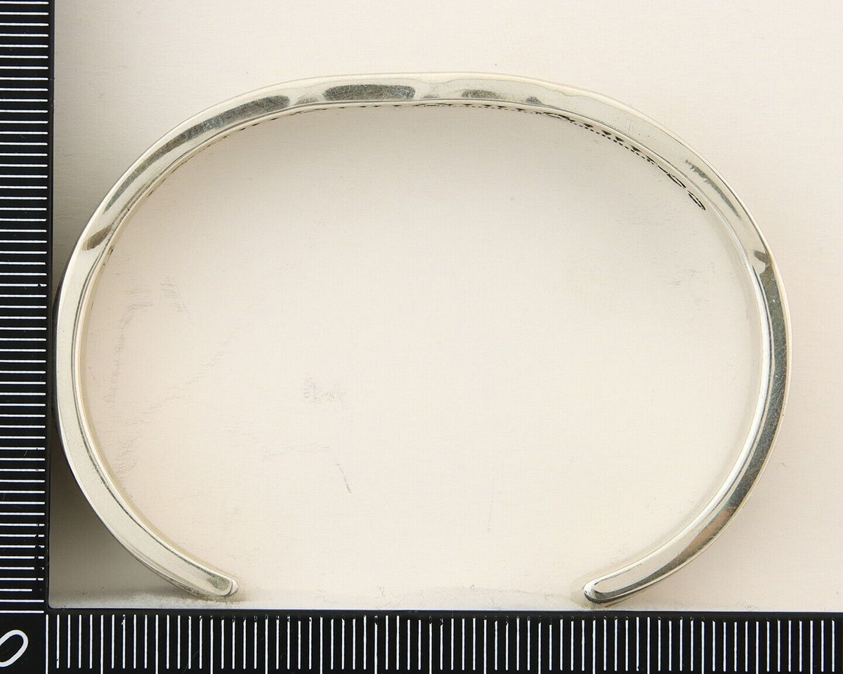 Navajo Bracelet 925 Silver Heavy Hand Stamped Signed Bruce Morgan C.80's