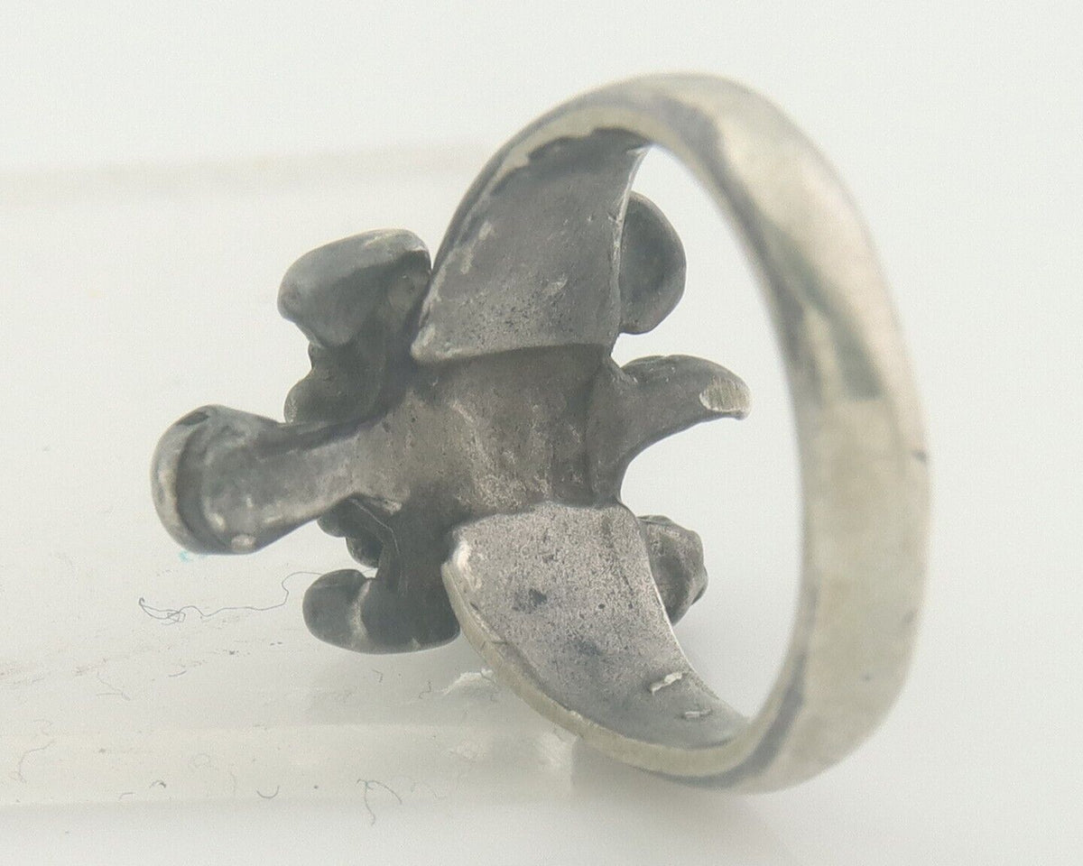 Navajo Toe Ring 925 Silver Inlaid Turtle Turquoise C.80's Size 1.5