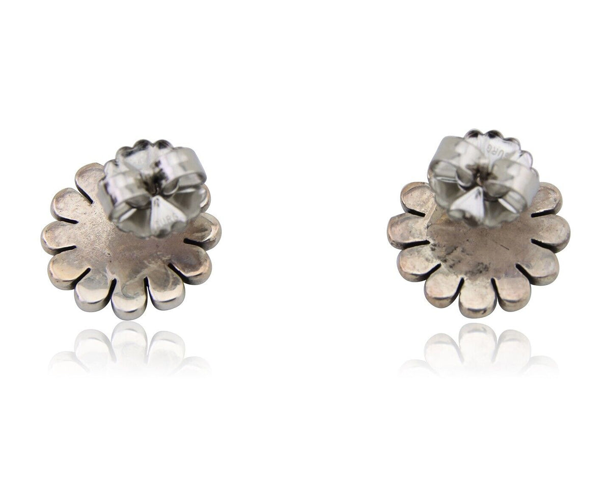 Navajo Tiwa Sun Earrings 925 Silver Native American Artist C.80's