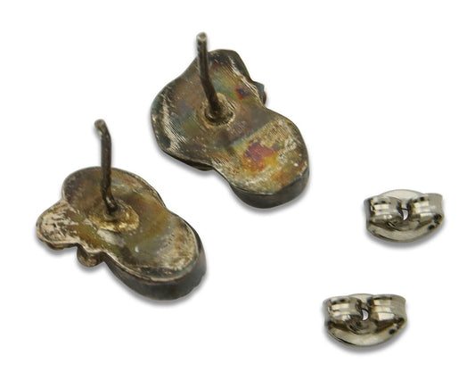 Navajo Earrings 925 Silver Handmade Natural Pink Mussel Native American Artist