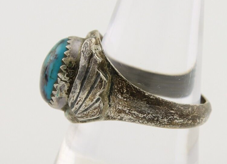 Navajo Ring 925 Silver Turquoise Turpen's Pawn Vault Artist Native C.80's