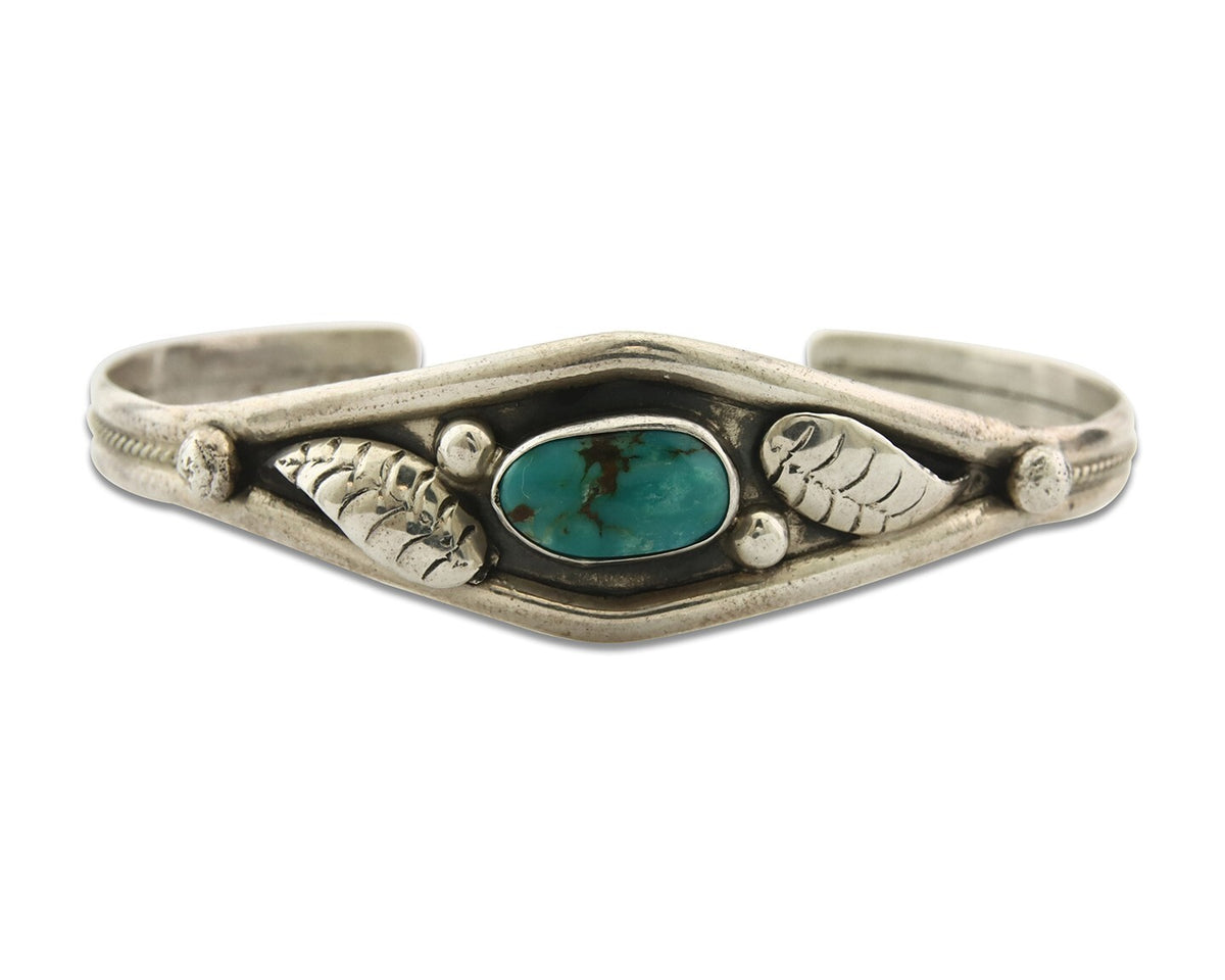 Vintage Navajo Bracelet 925 Silver Turquoise Handmade Signed GC 01 (The Turtle)