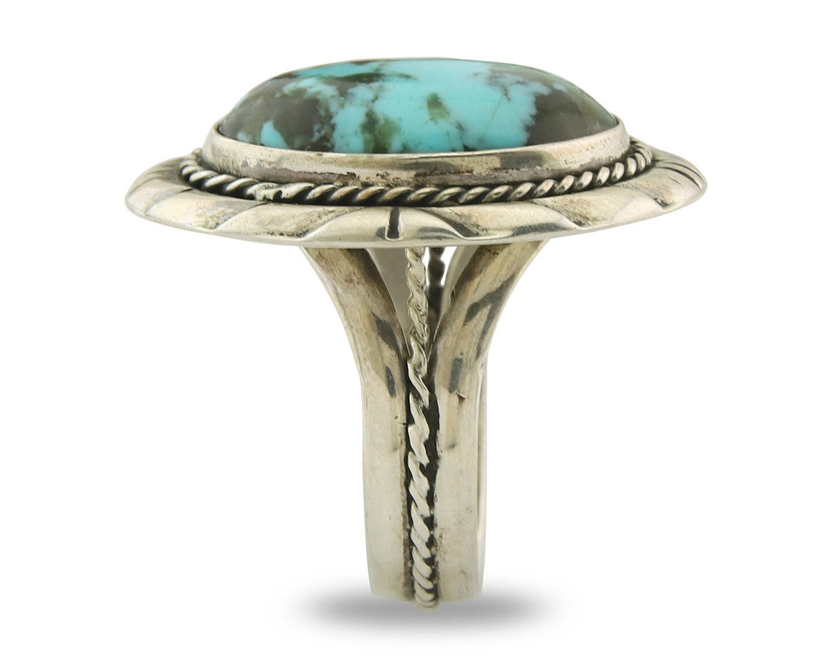 Vintage Navajo Ring 925 Sterling Silver Turquoise Handmade Size 8.25