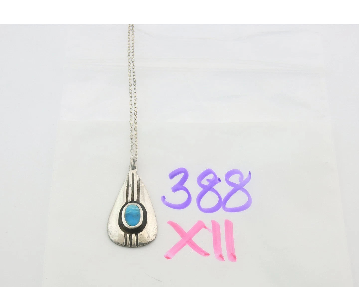 Navajo Necklace Sterling Silver Natural Blue Turquoise Vintage Handmade