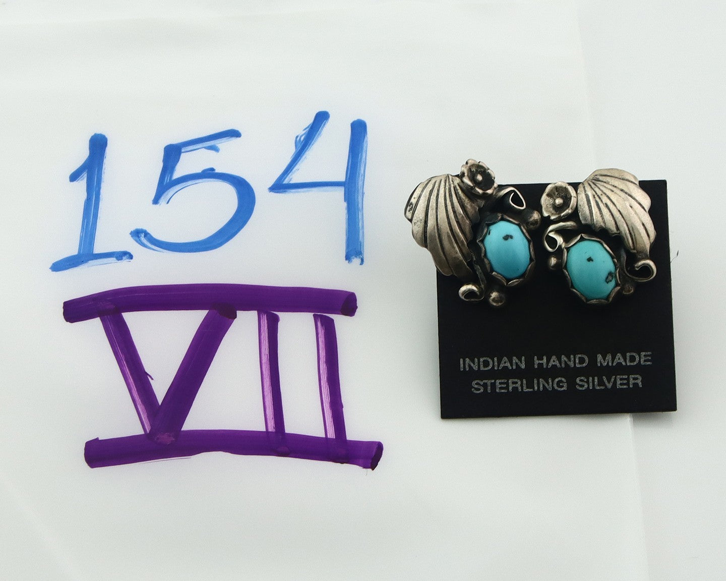 Navajo Earrings Sterling Silver Turquoise Vintage Dangle Handmade