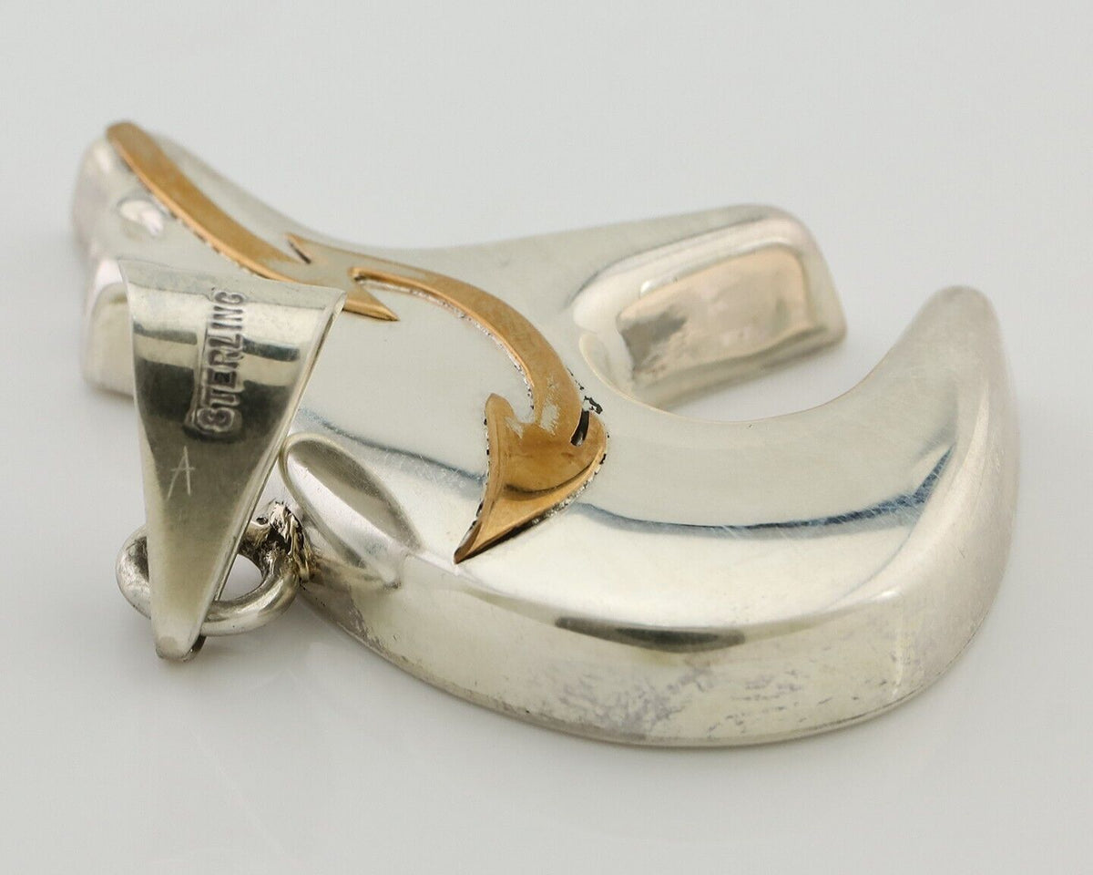 Navajo Spirit Bear Pendant 925 Sterling Silver Native Artist C.80's