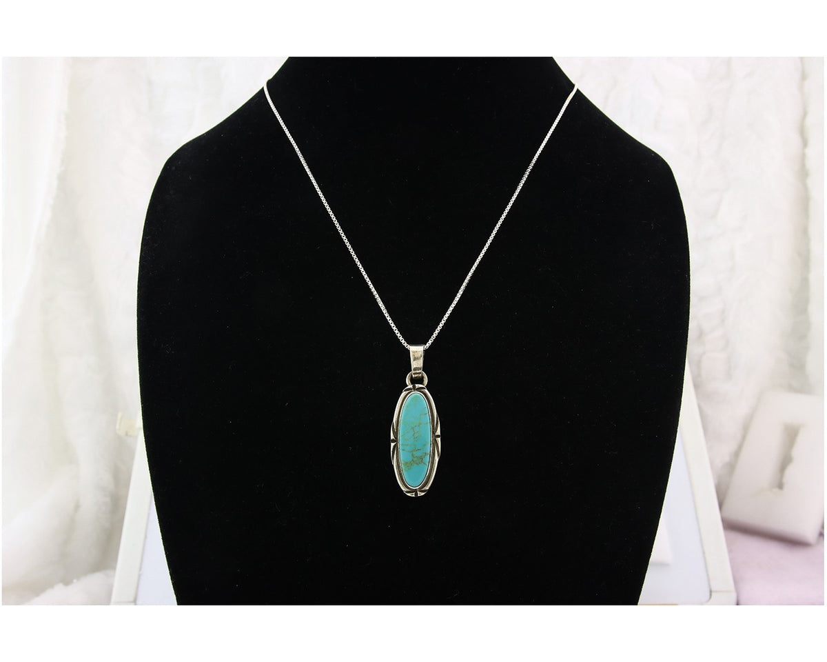 Navajo Necklace Sterling Silver Authentic Turquoise Vintage Native Artist