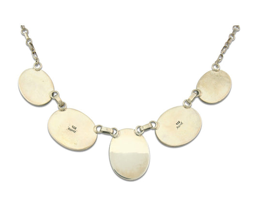 Vintage Navajo Necklace 925 Silver Natural Onyx Native Artist