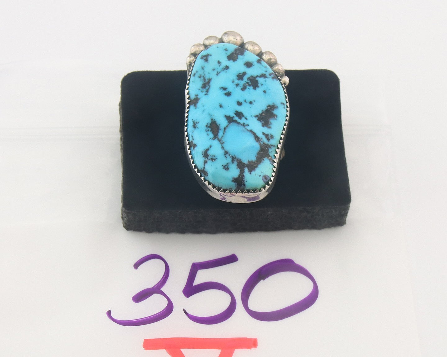 Vintage Navajo Ring 925 Sterling Authentic Turquoise Signed Phil Zachary Sz 8.0