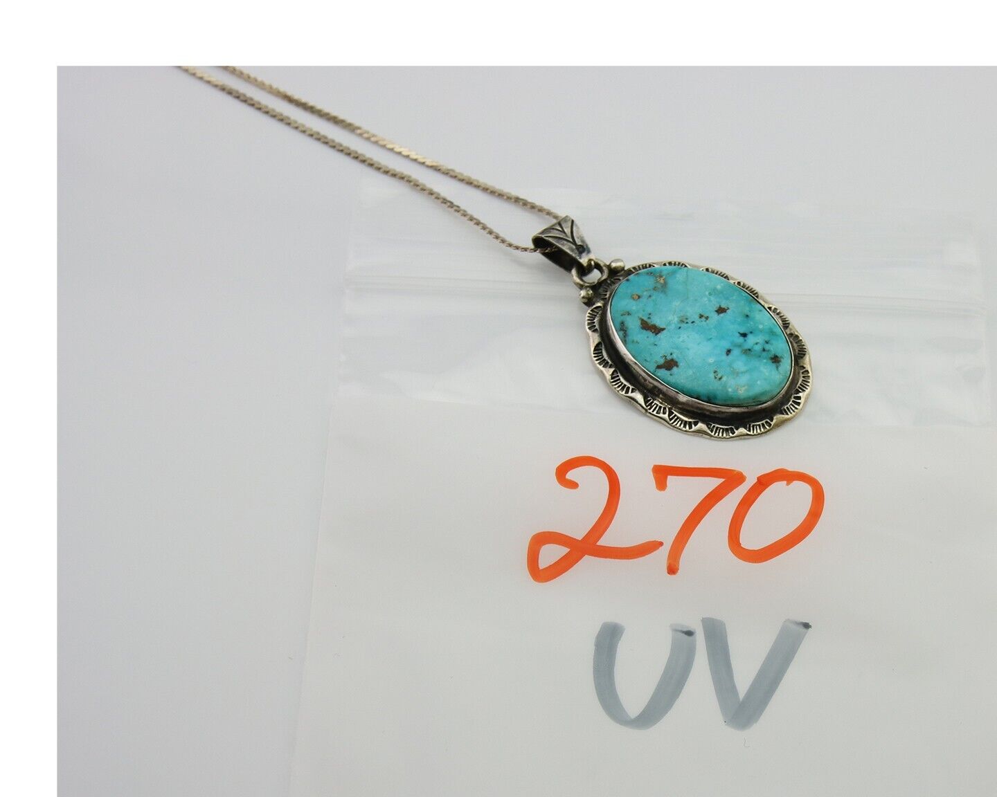 Navajo Necklace 925 Silver Natural Turquoise Artist Signed M Montoya C.80's
