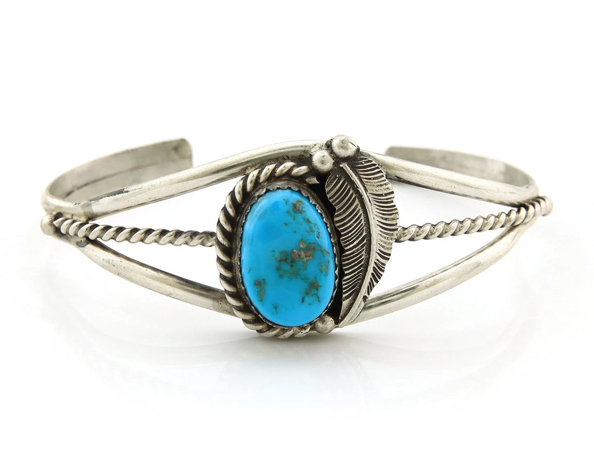 Navajo Cuff Bracelet Sterling Silver Natural Turquoise Native Vintage