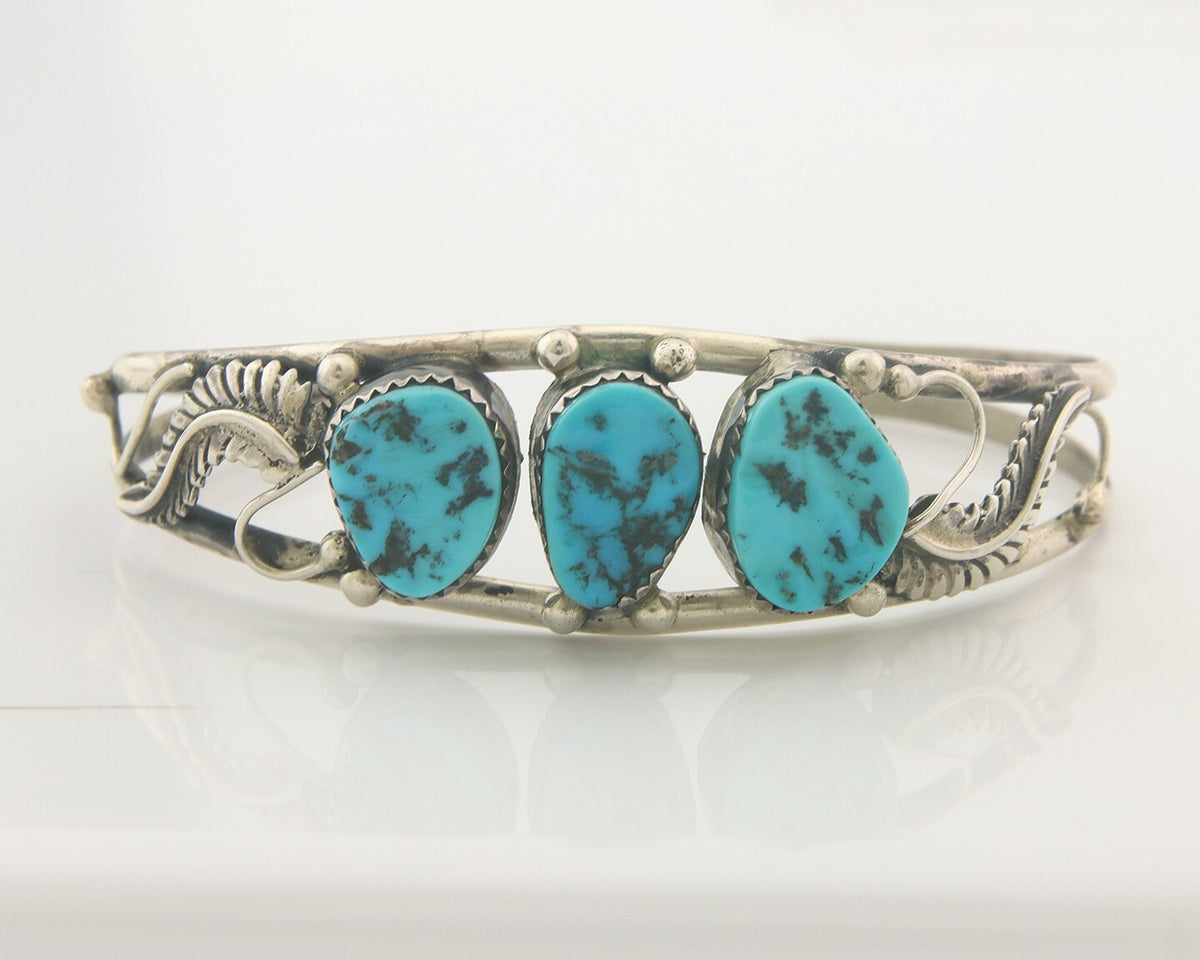 Vintage Navajo Bracelet 925 Silver Turquoise Traditional Handmade Authentic