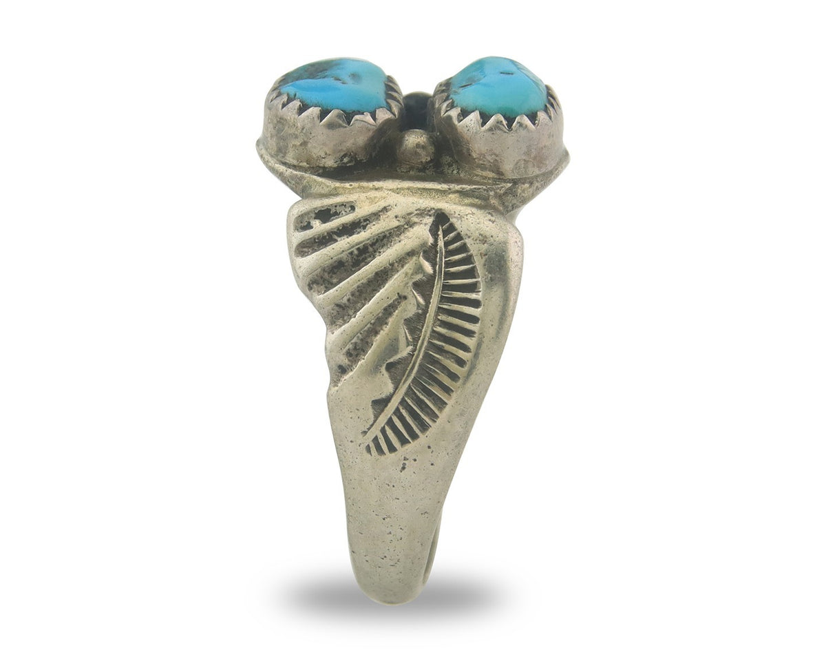 Navajo Ring Sterling Silver Authentic Vintage Turquoise Size 9.5