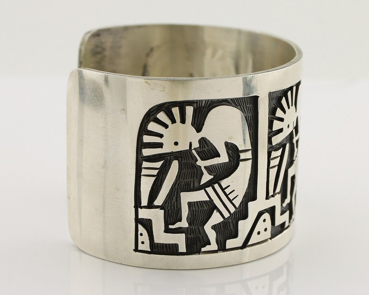 Navajo Kokopelli Bracelet 925 Silver Native American Artist Handmade C.80's