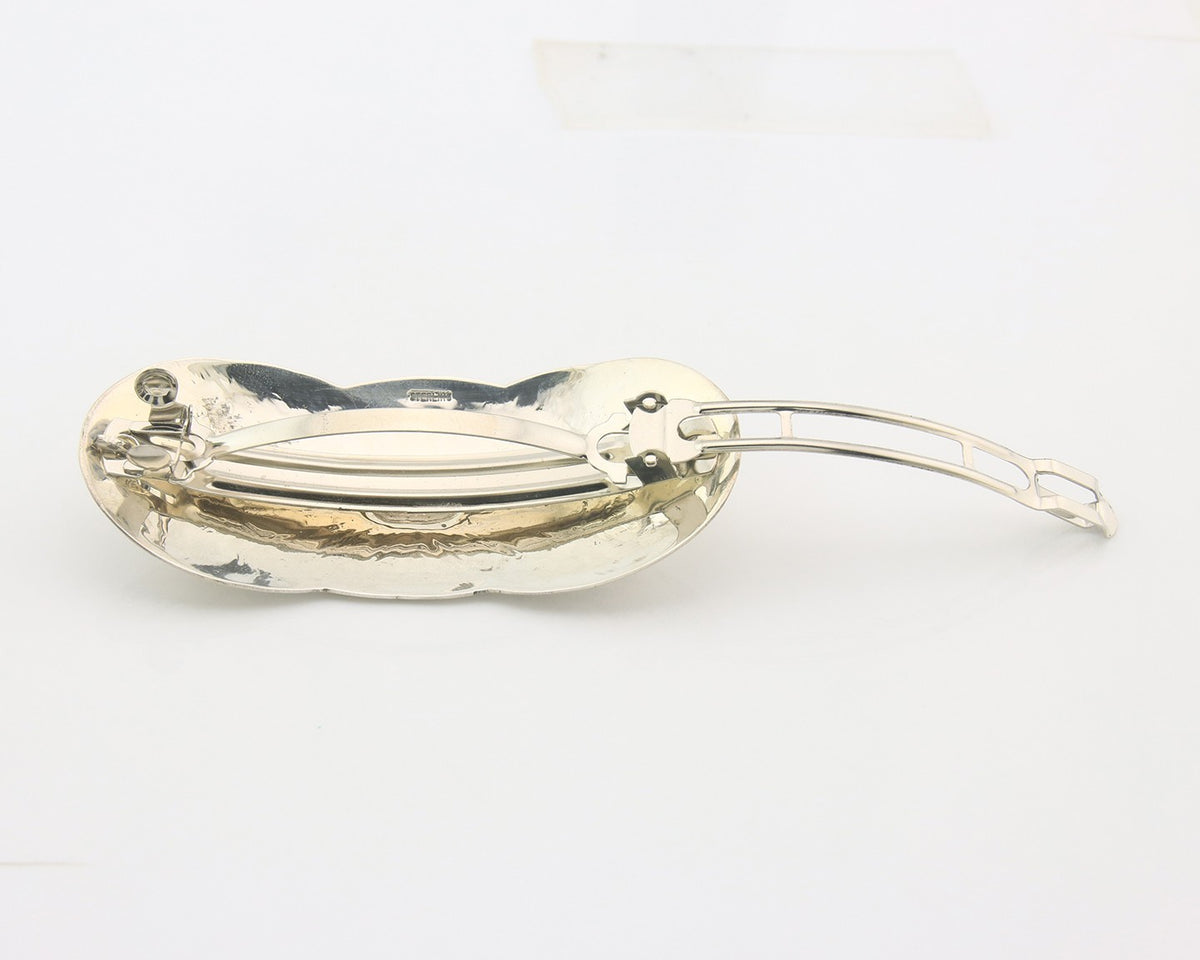 Vintage Navajo Barrette 925 Sterling Silver Hand Stamped Authentic Native Artist
