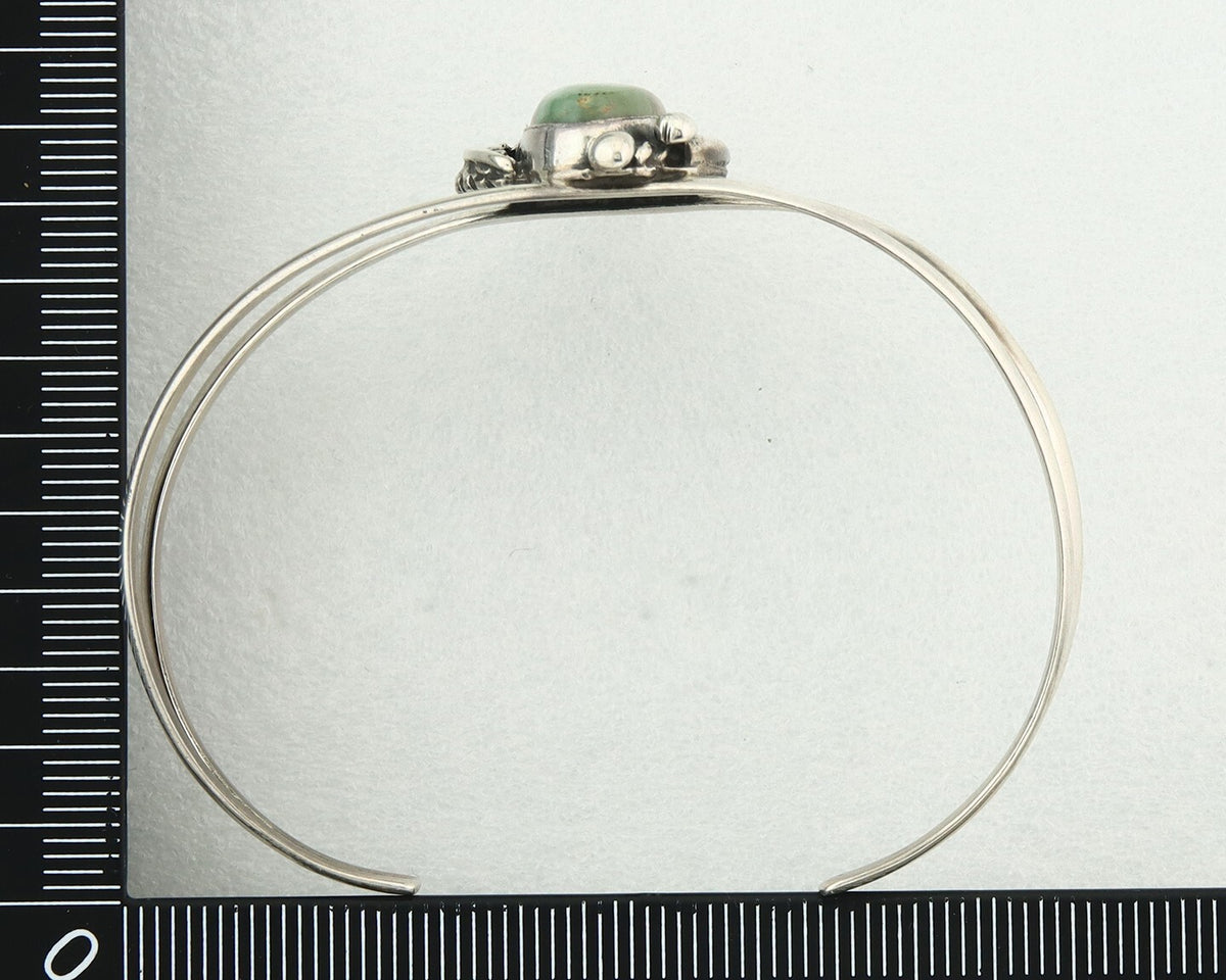 Vintage Navajo Bracelet 925 Silver Manassa Turquoise Handmade Signed Sunrise