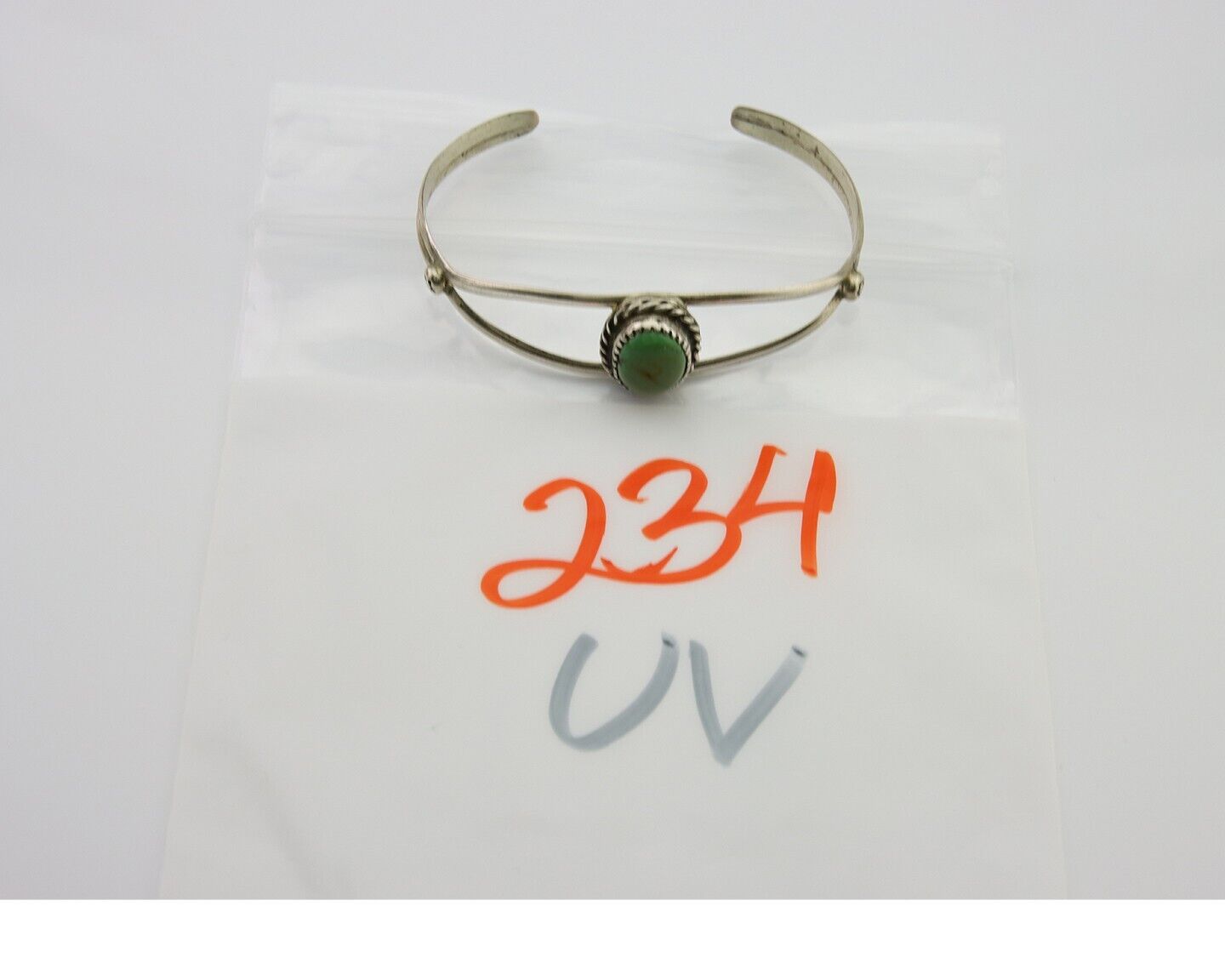 Navajo Cuff Bracelet 925 Silver Turquoise Native American Artist Handmade C.80's