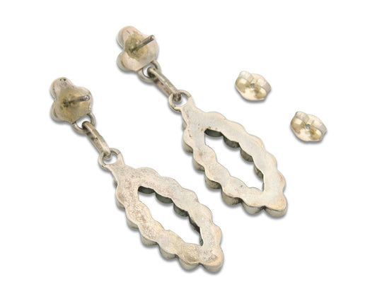 Navajo Earrings 925 Silver Natural Turquoise Native American Artist C.80's