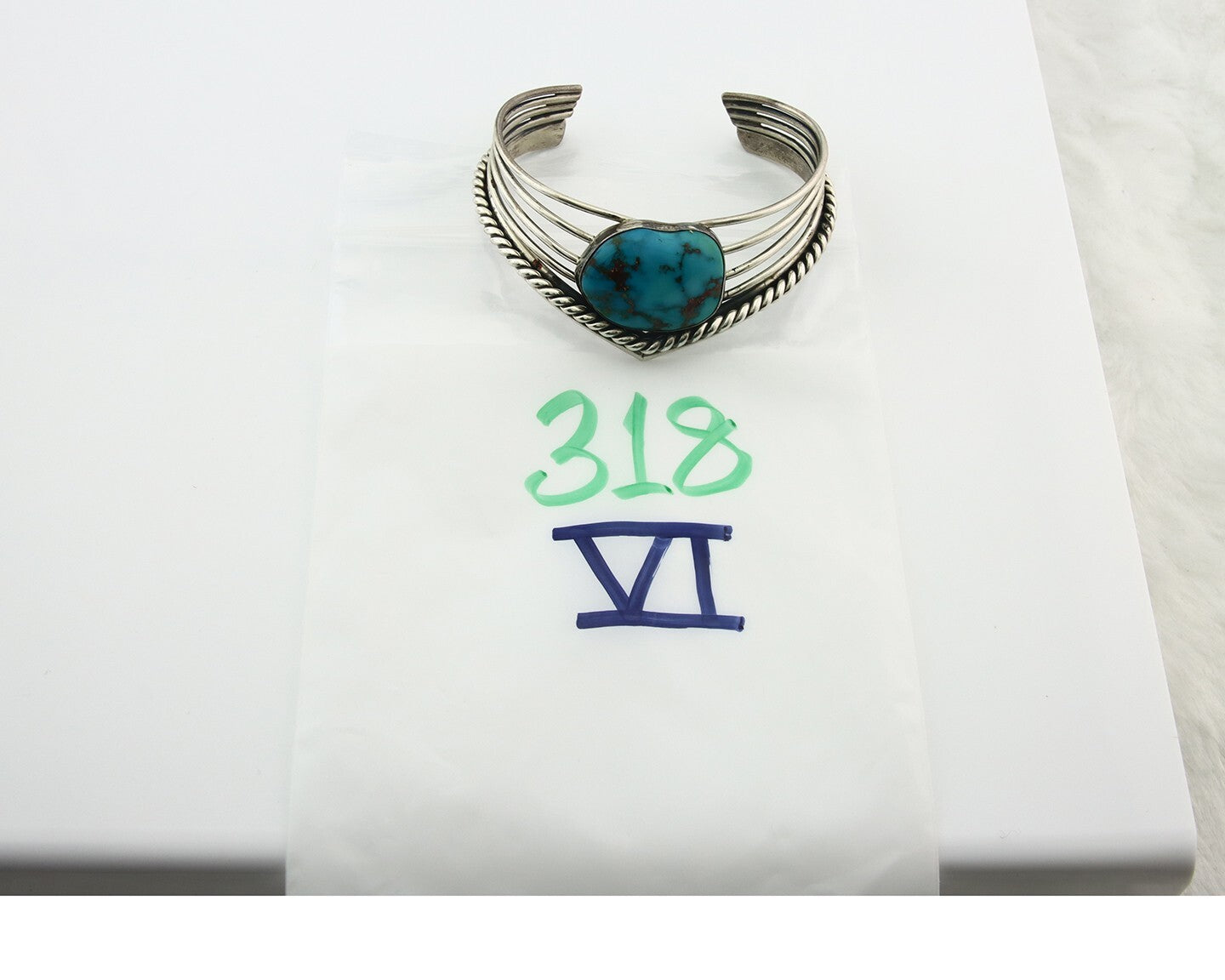 Vintage Navajo Bracelet 925 Silver Blue Nevada Turquoise Handmade
