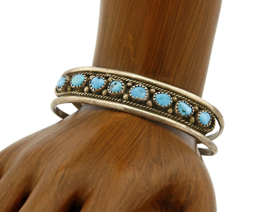Older Navajo Irvin Chee Turquoise .925 SOLID Silver Handmade Cuff