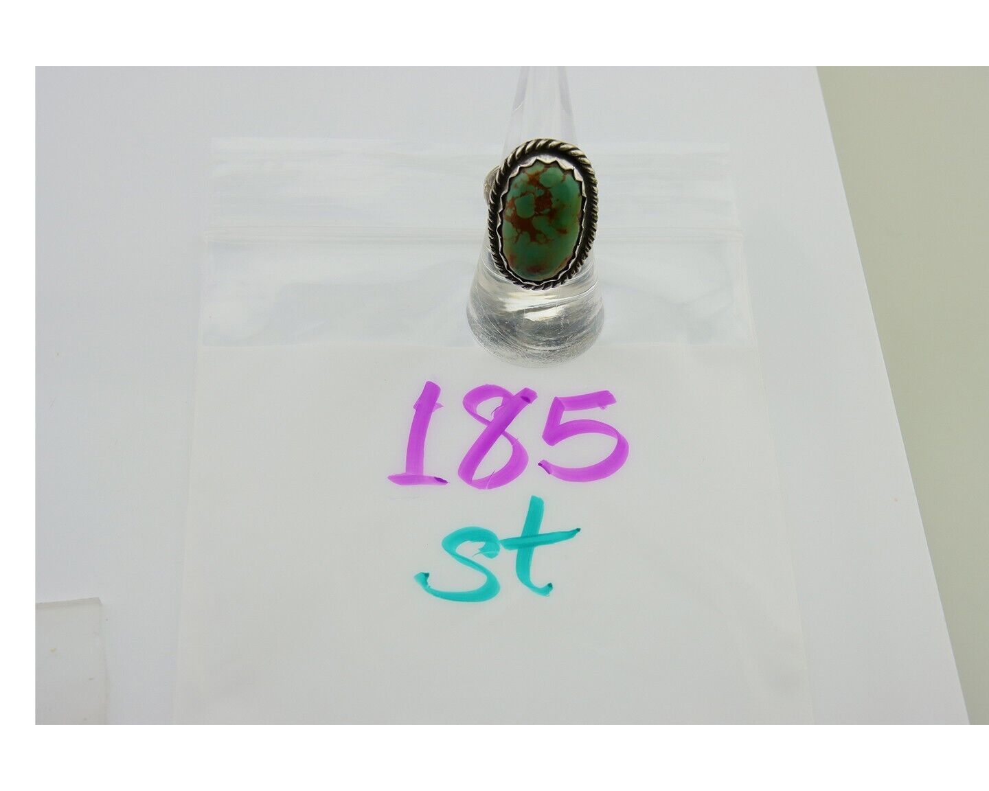 Navajo Ring 925 Silver Turquoise Artist Signed Sunset C.80's