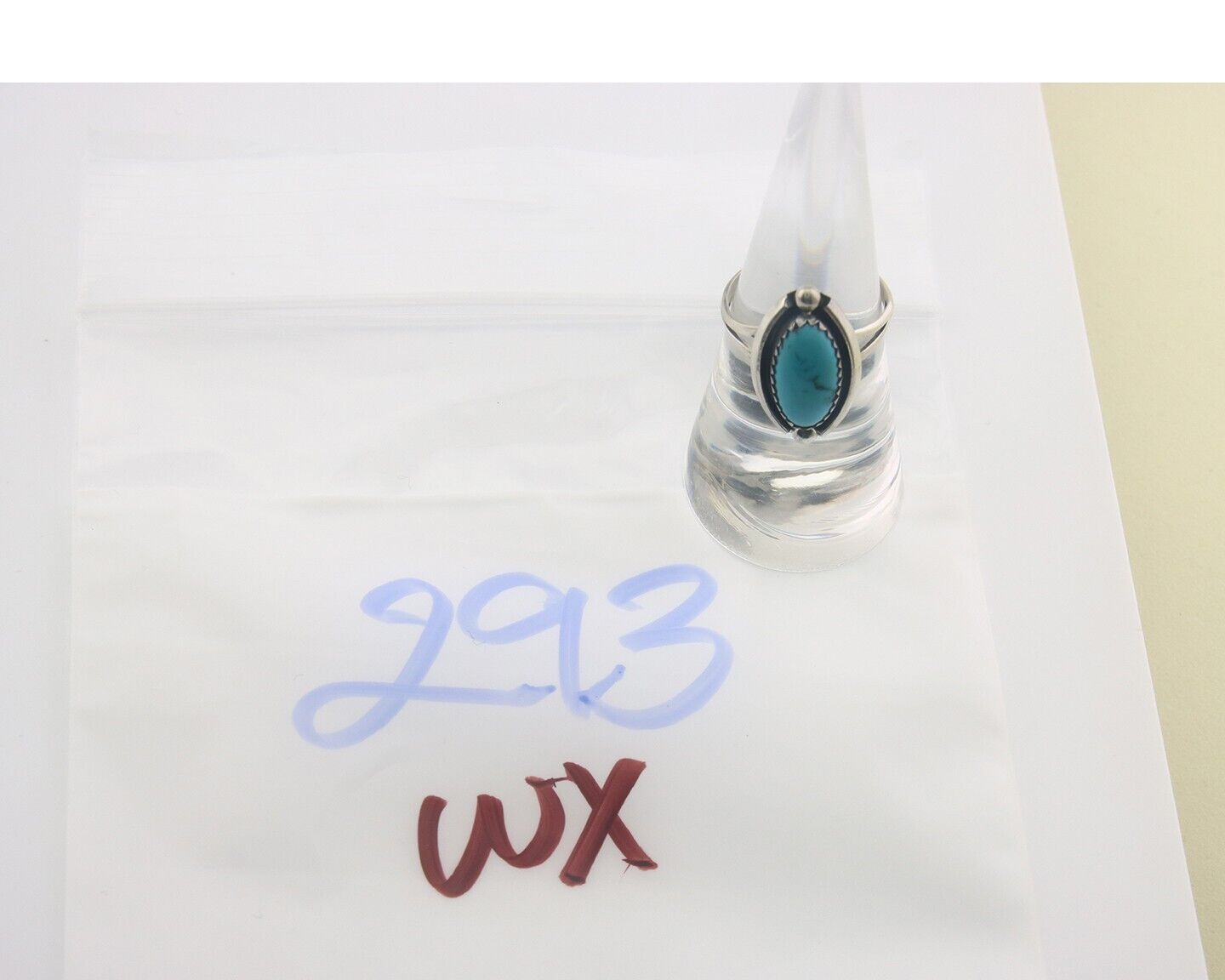 Navajo Ring 925 Sterling Natural Turquoise Native Artist C.80's Size 6.25