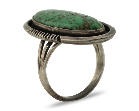 Navajo Ring 925 Silver Spiderweb Turquoise Aritst Signed William Denetdale C.80s