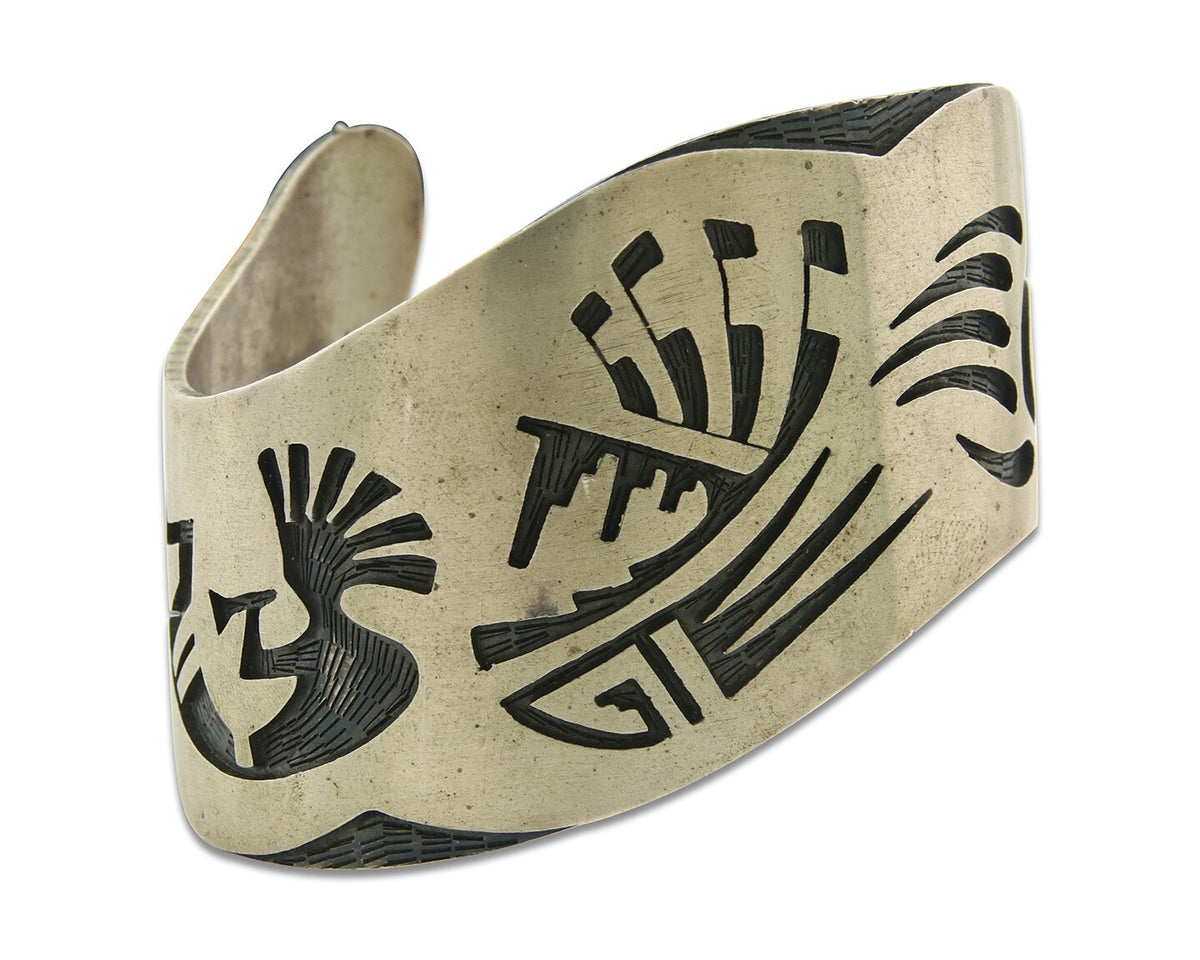 Vintage Hopi Bracelet 925 Silver Handmade Authentic Traditional