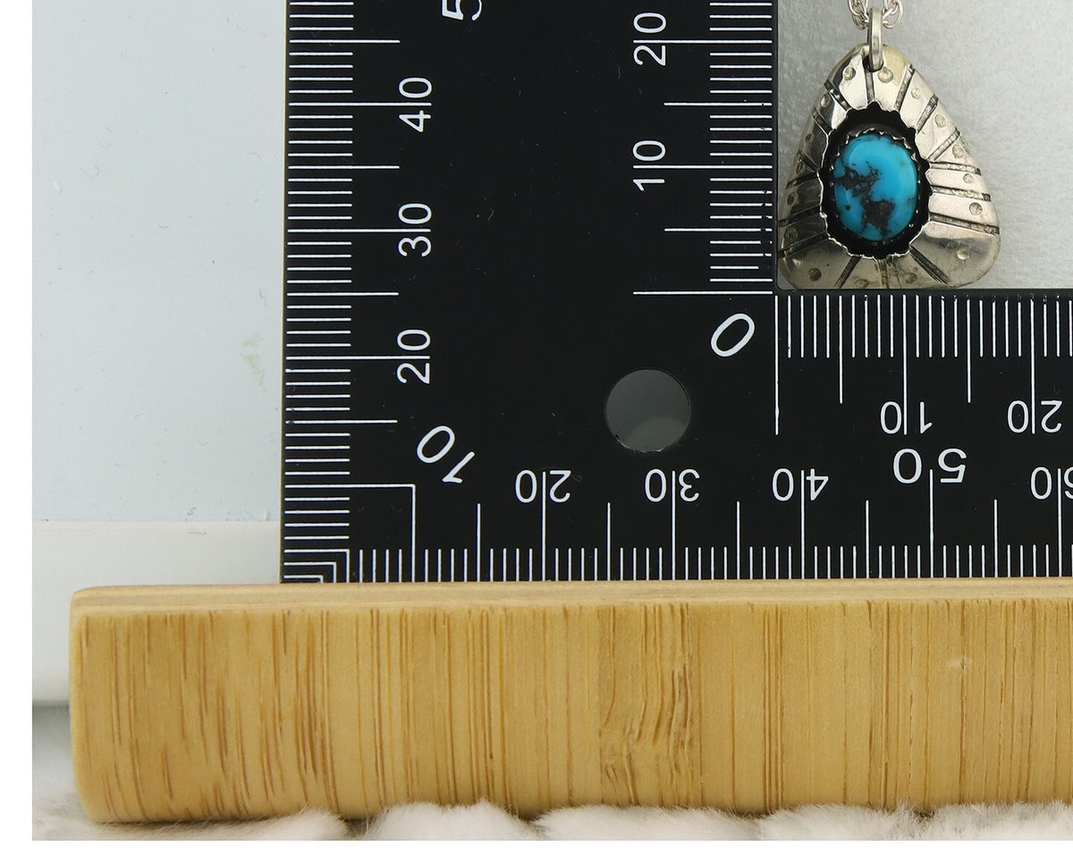Navajo Sterling Silver Necklace Authentic Turquoise Vintage Handmade