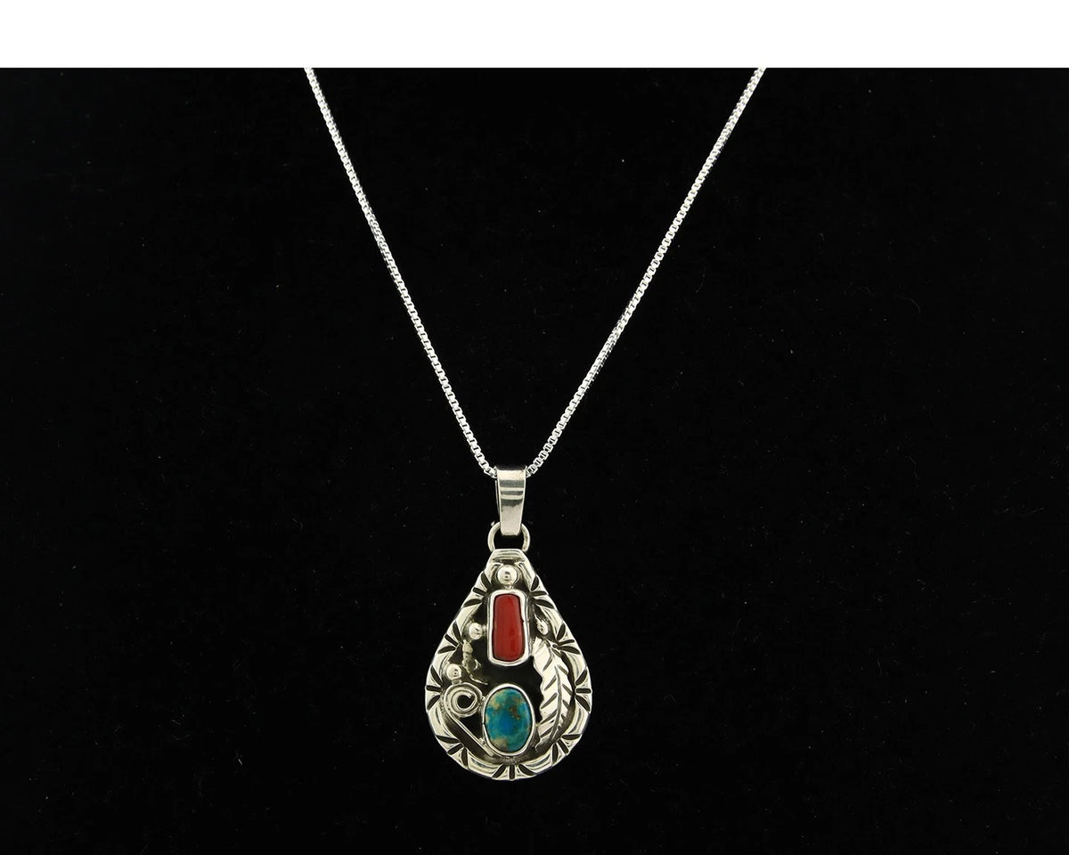 Navajo Necklace Sterling Authentic Gemstone Traditional Signed Teepee