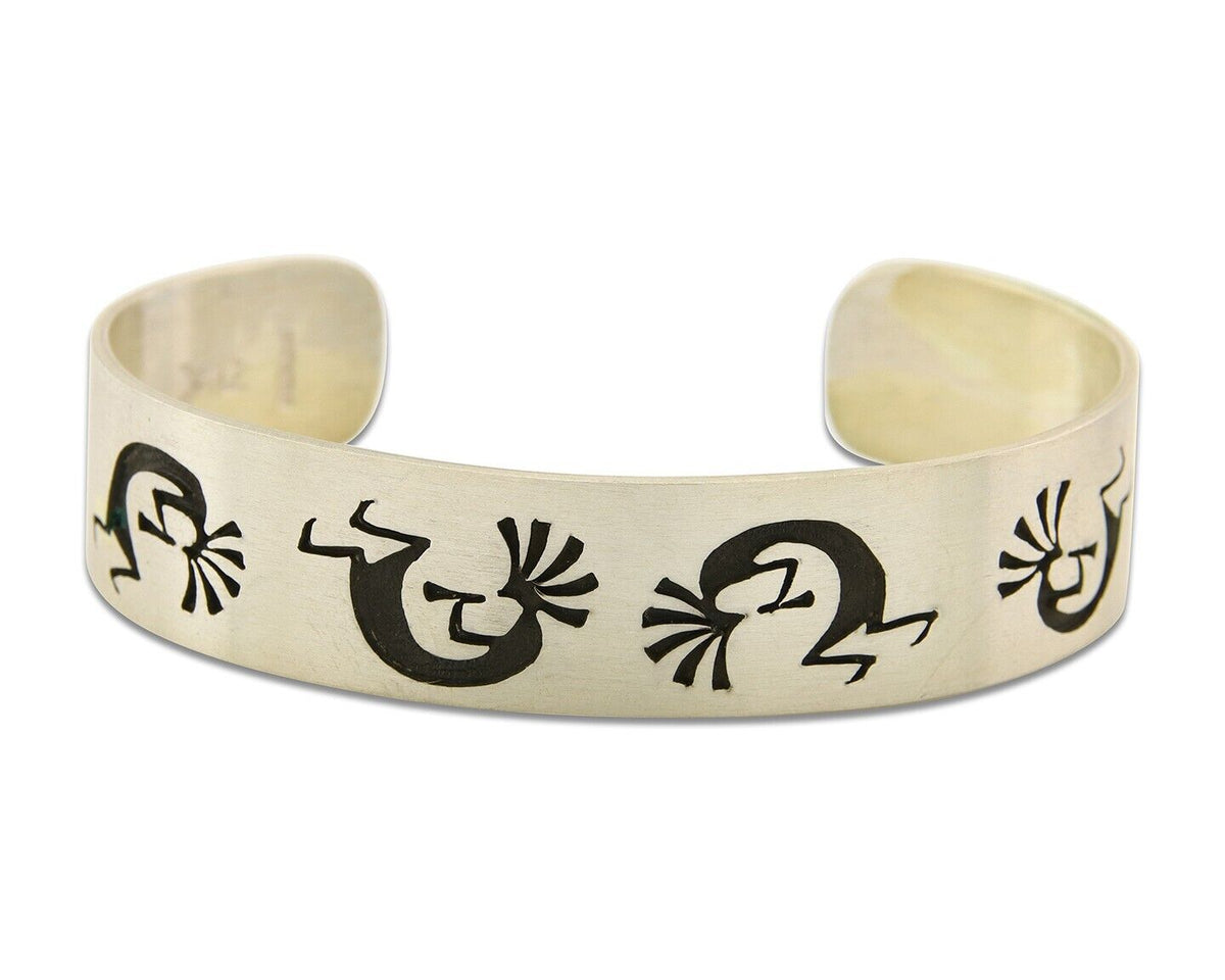 Hopi Bracelet 925 Silver Handmade Artist Signed Kachino Doll C.80's