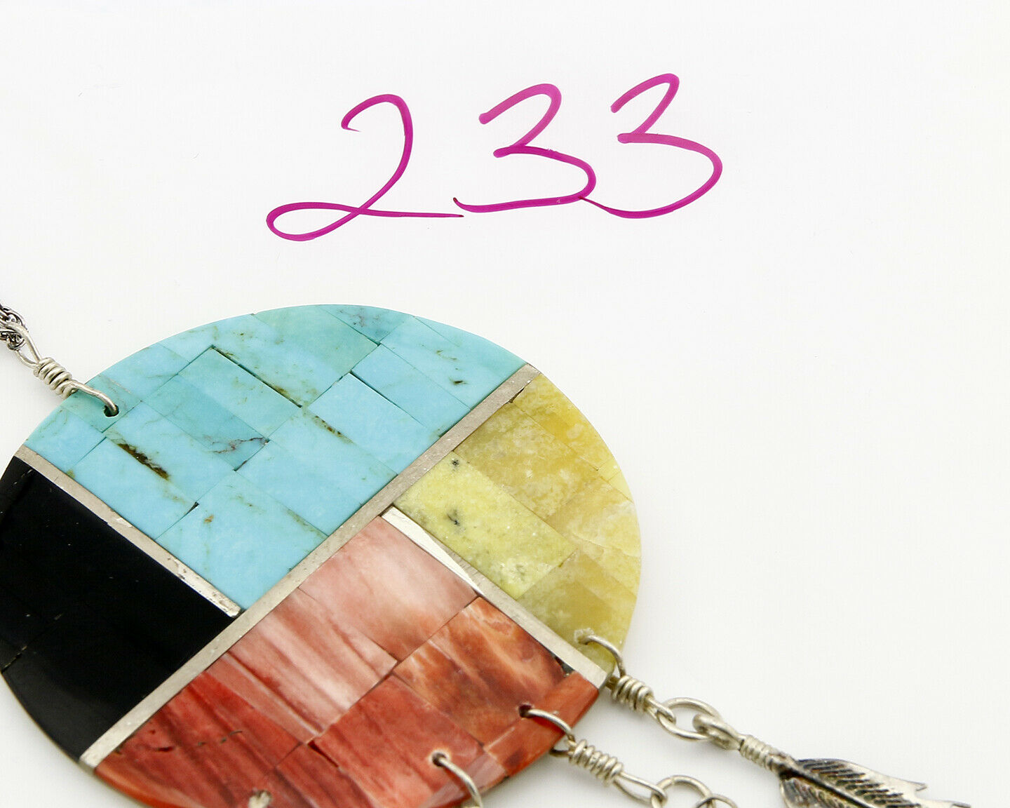 Santa Domingo Handmade .925 Silver Natural Gemstone Pendant