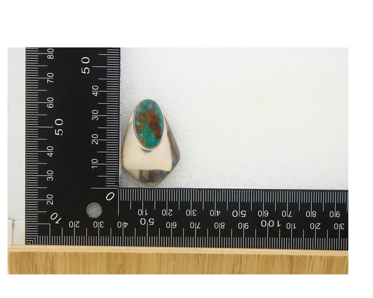 Navajo Earrings 925 Silver Handmade Natural Turquoise Native Artist C.80's