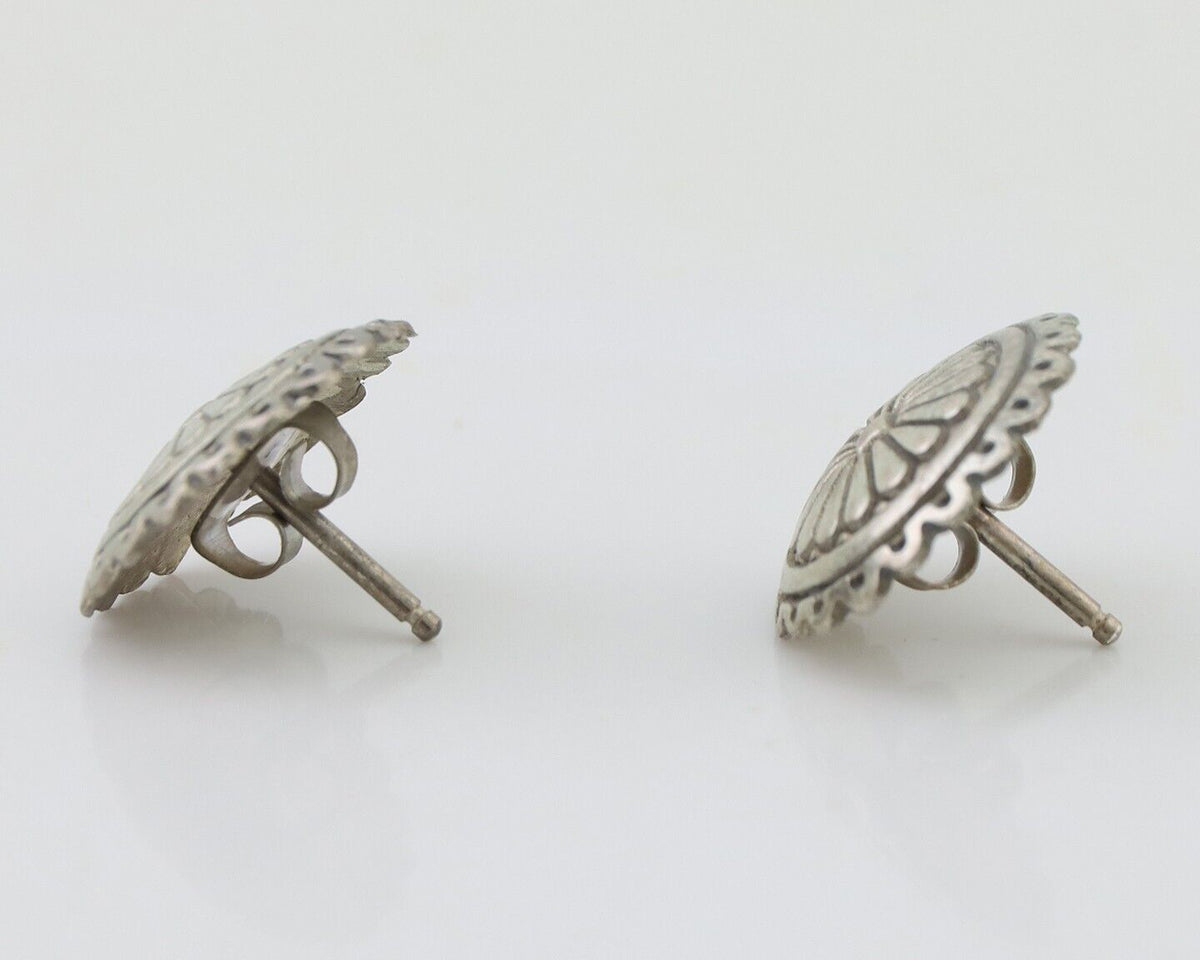Navajo Small Shield Earrings 925 Silver Native American Artist C.80's