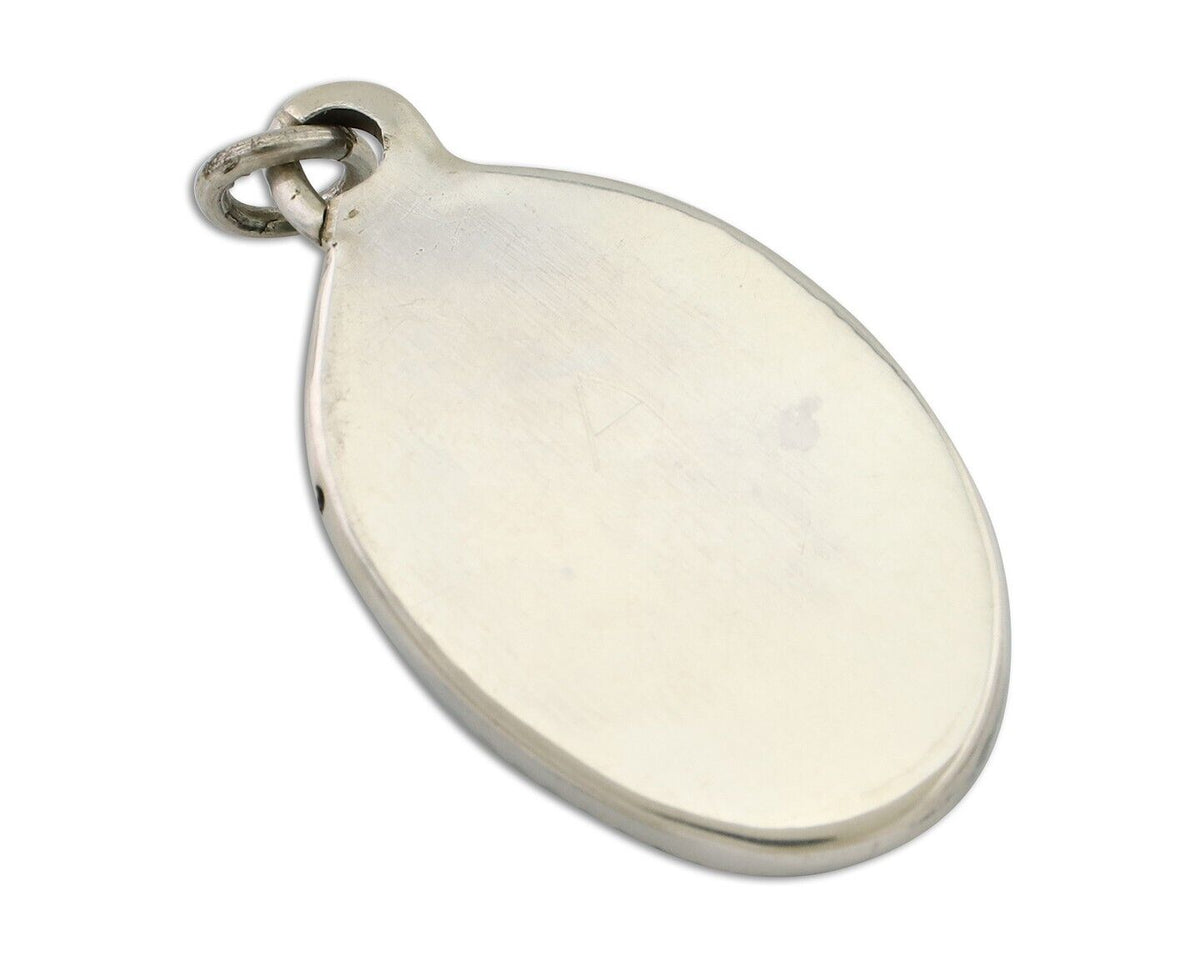 Navajo Pendant 925 Silver Natural Turquoise Native American Artist C.90's
