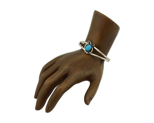 Navajo Slave Bracelet 925 Silver Natural SB Turquoise Native American C.80's