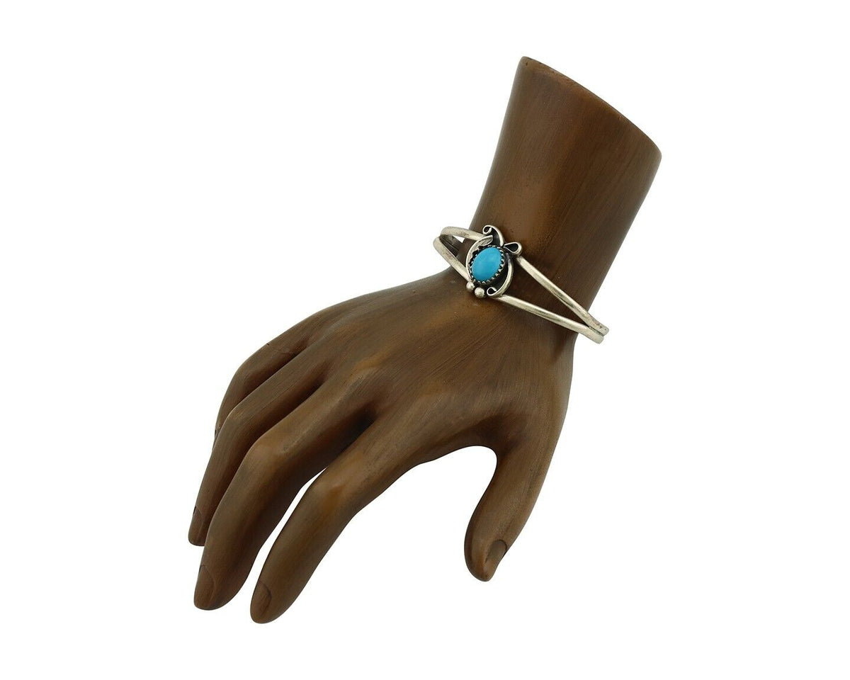 Navajo Slave Bracelet 925 Silver Natural SB Turquoise Native American C.80's