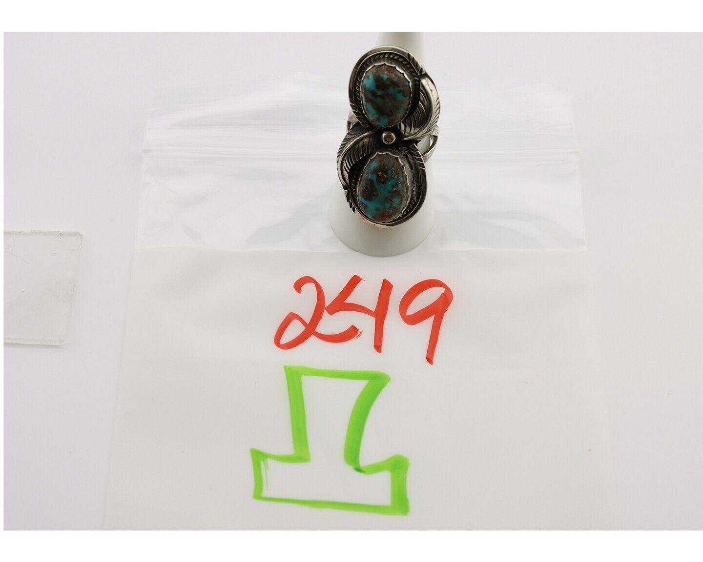 Zuni Ring .925 Silver Natural Blue Turquoise Artist Signed Platoro FNE C.80's
