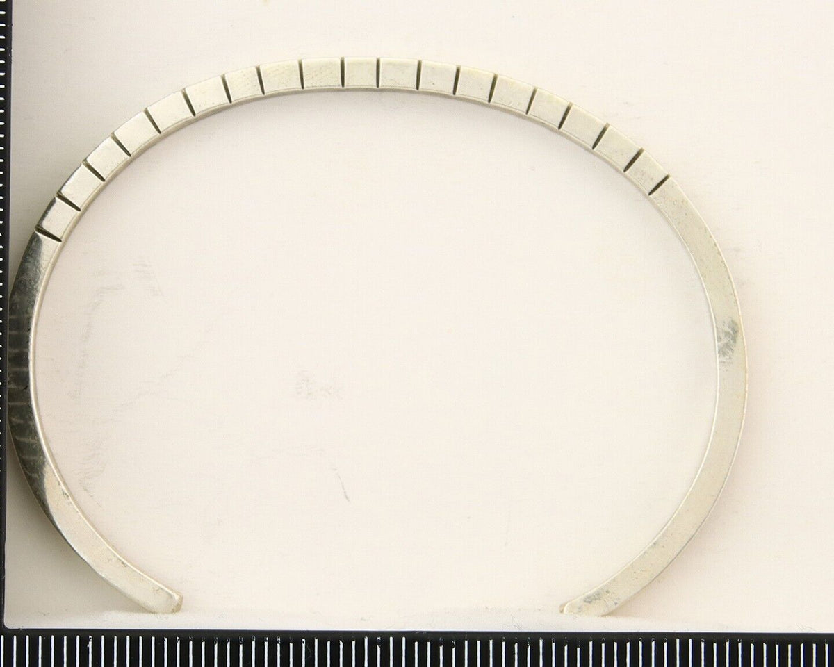 Navajo Bracelet 925 Silver Hand Stamped Signed M.C. ISASIB C.80's