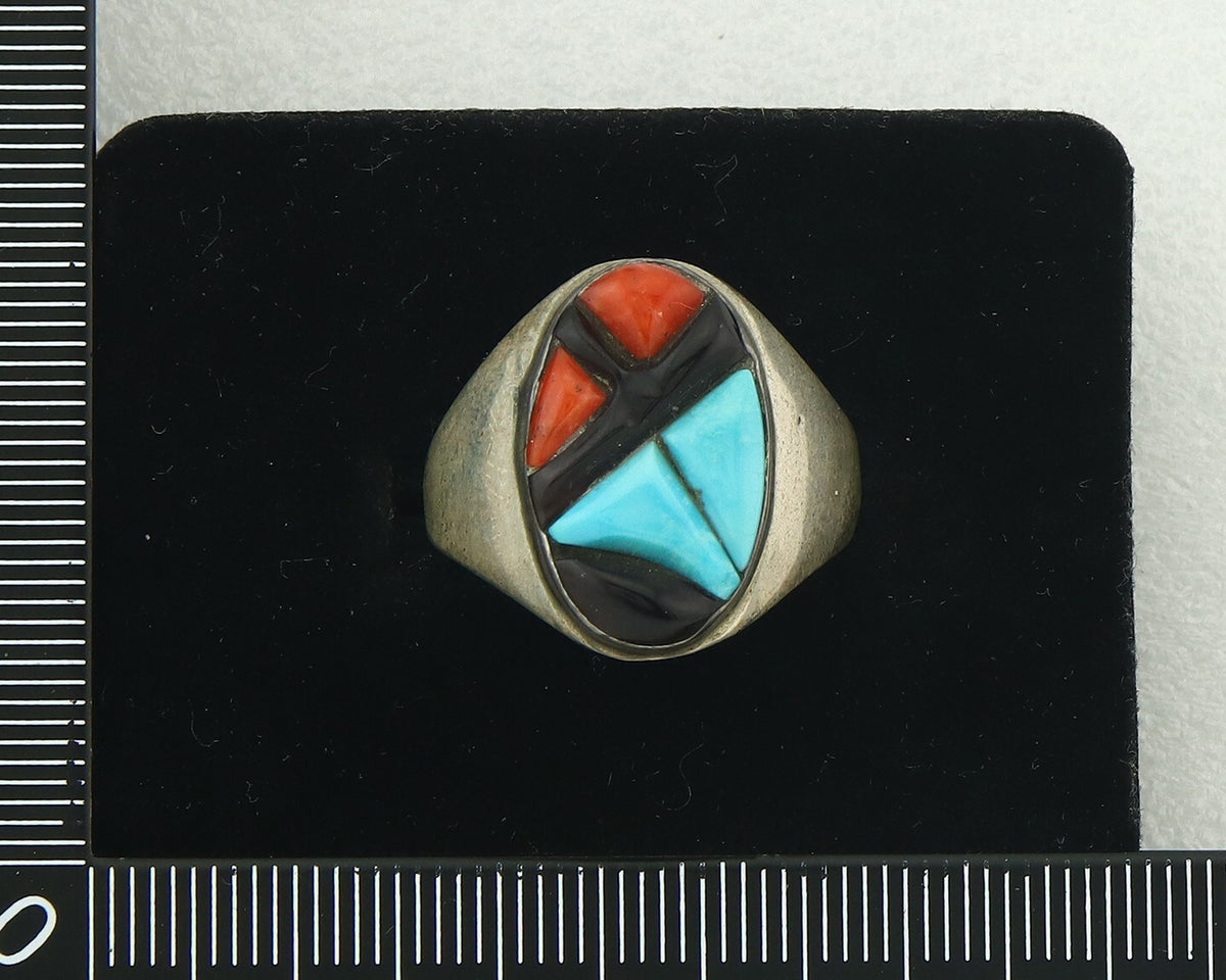 Vintage Zuni Ring 925 Sterling Authentic Natural Gemstone Signed K> Size 10