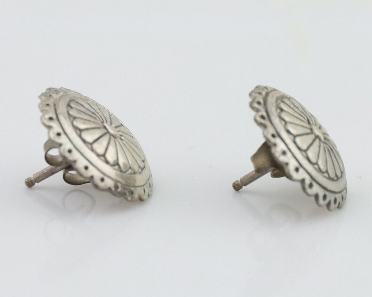 Navajo Small Shield Earrings 925 Silver Native American Artist C.80's