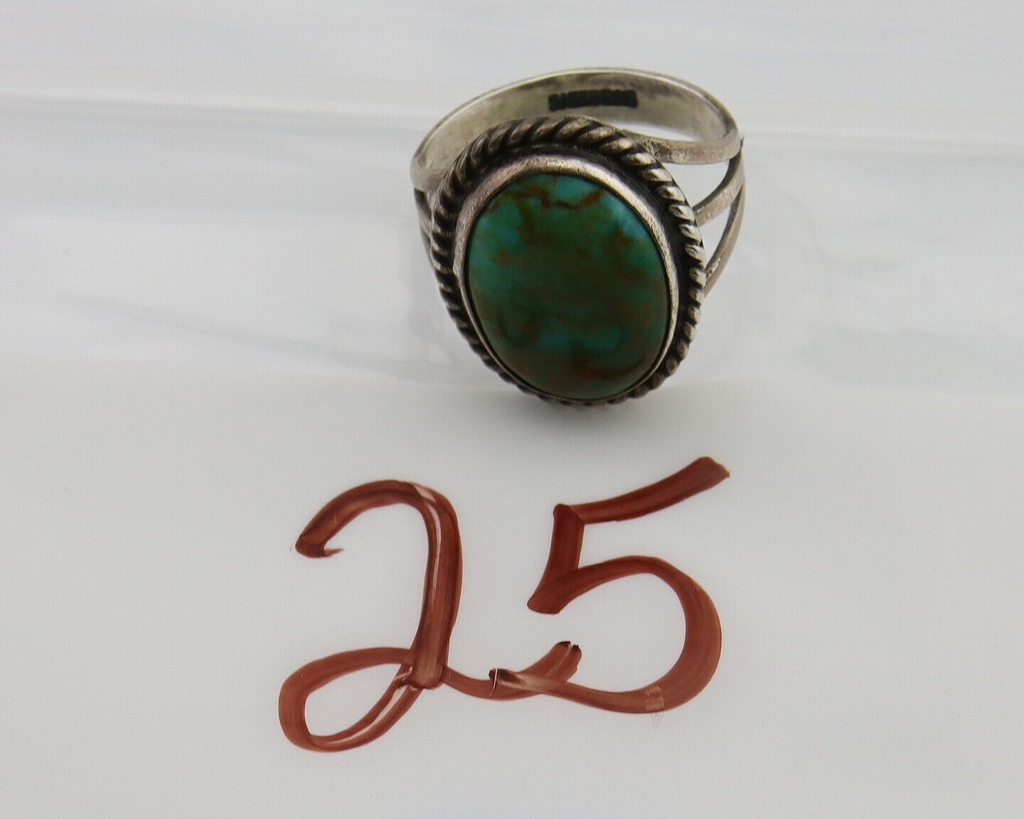 Navajo Handmade Ring 925 Silver Turquoise Native American Artist C.80's