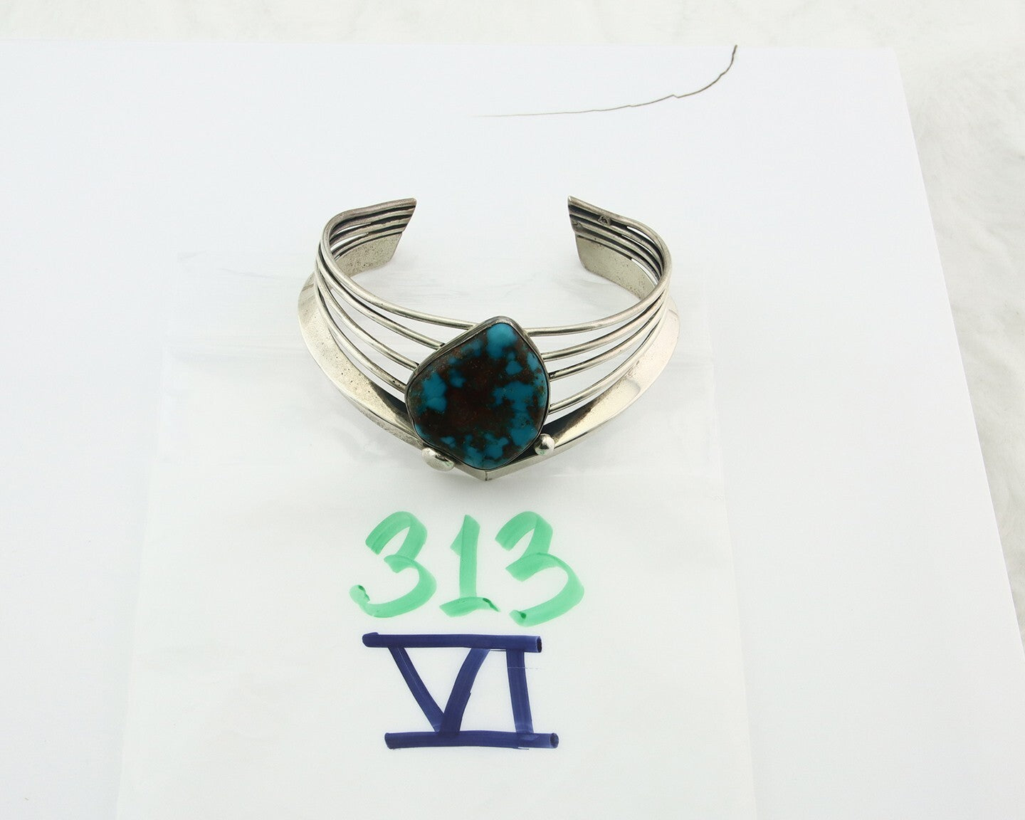 Vintage Navajo Bracelet 925 Silver Blue Turquoise Handmade