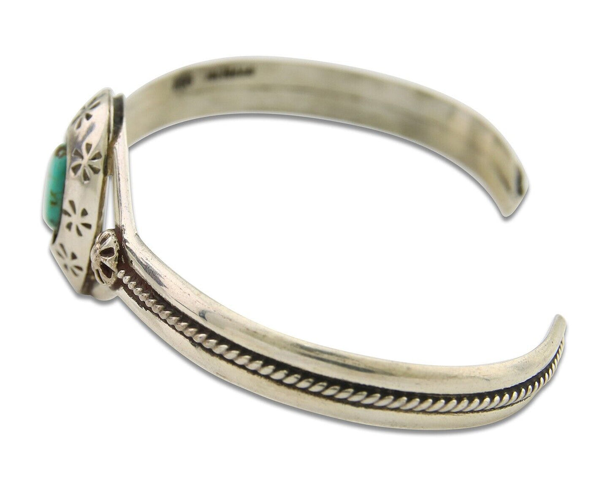 Navajo Cuff Bracelet 925 Silver Turquoise Cuff Native American Artist C.80's