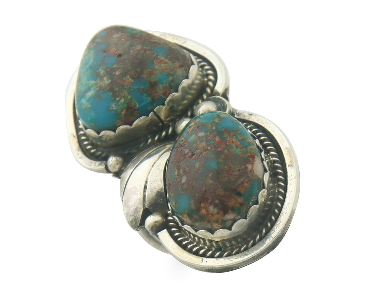 Vintage Navajo Ring 925 Sterling Authentic Turquoise Artist Signed Size 7.75