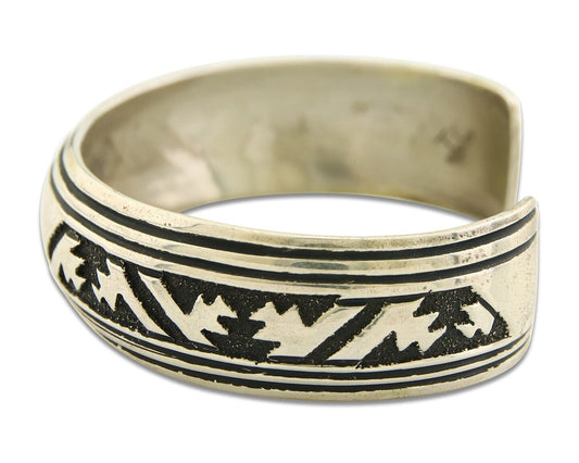 Navajo Bracelet 925 Silver Handmade Cuff Artist Signed Tommy Singer C.80's