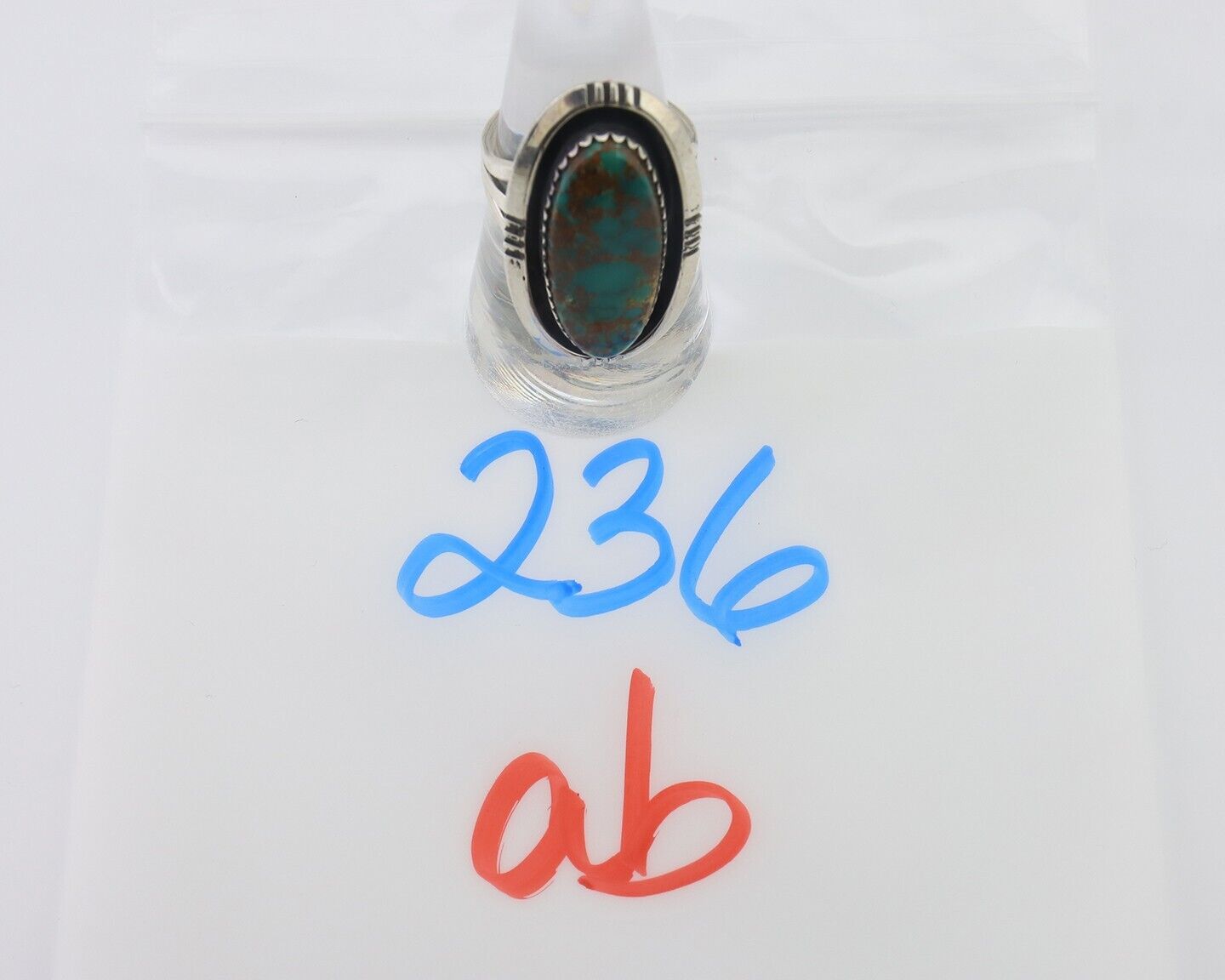 Navajo Ring 925 Silver Natural Blue Turquoise Native American Artist C.80's